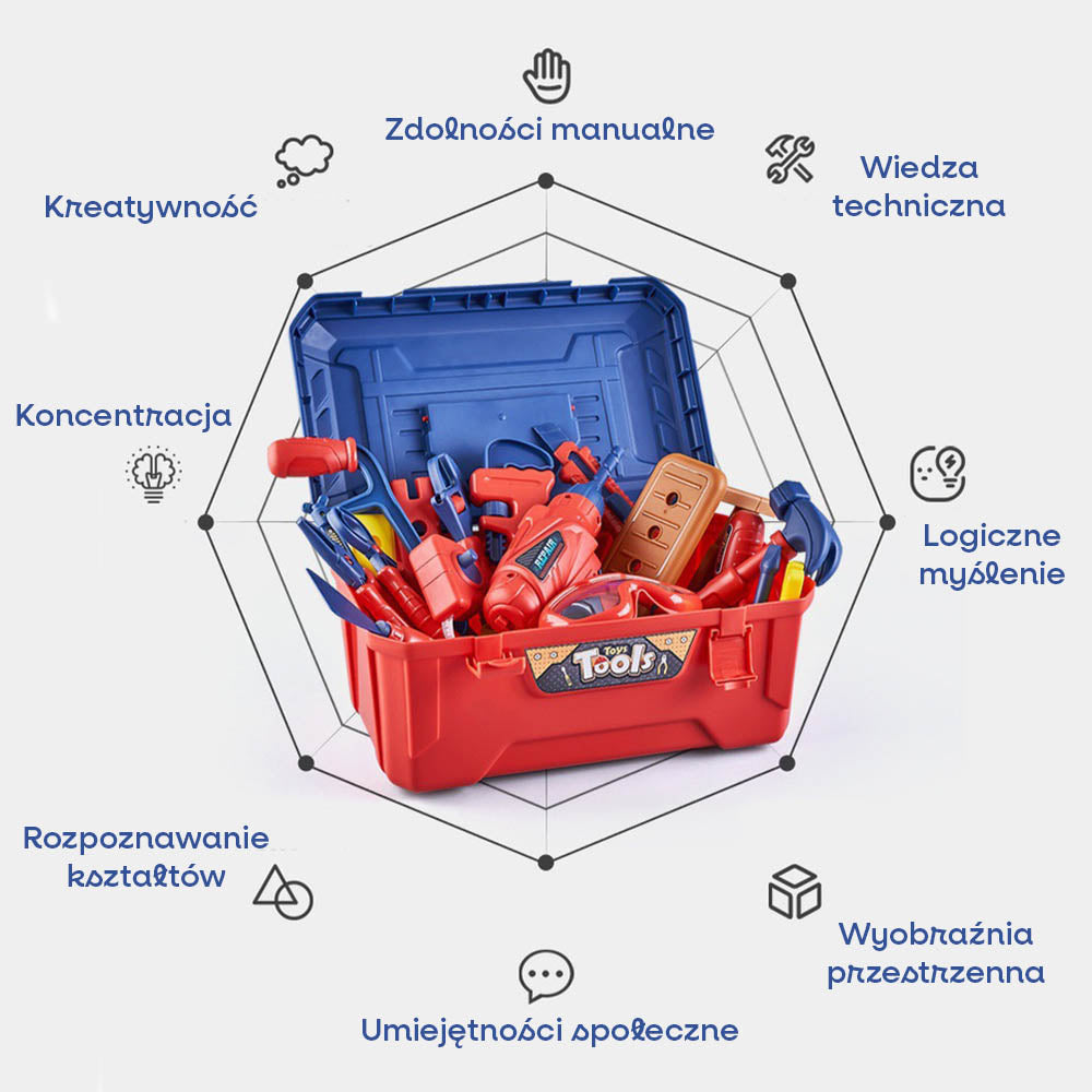 Tools – zestaw skrzynia narzędzi małego majsterkowicza