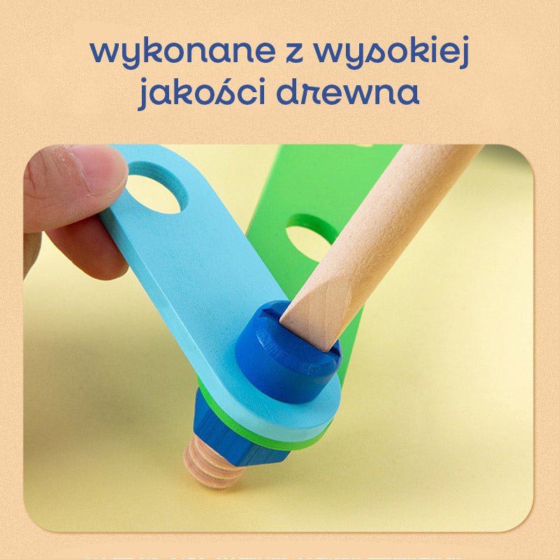 Konstrukcyjne Klocki Drewniane Montessori