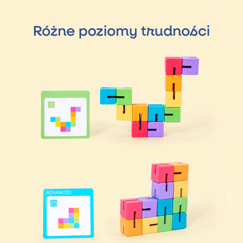 Drewniana układanka 3D