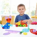 Konstrukcyjne Klocki Drewniane Montessori