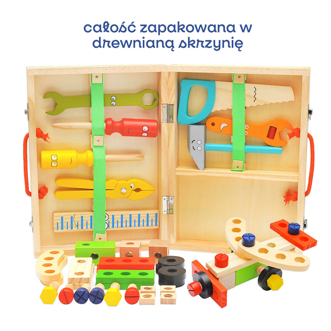 Drewniana Skrzynia z Narzędziami