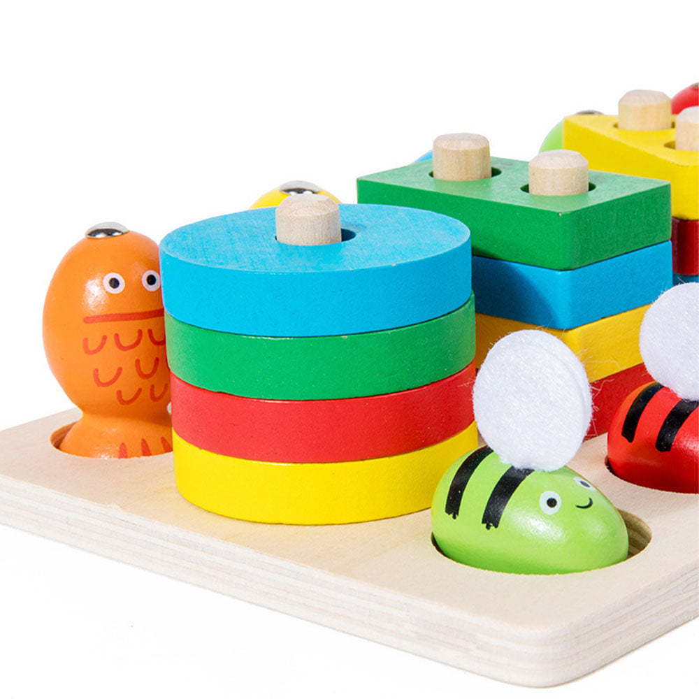 Układanka 3w1 - Pszczółki, Rybki, Kształty