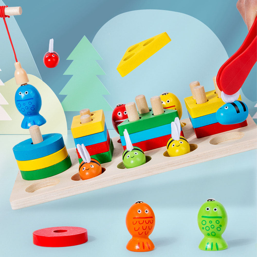 Układanka 3w1 - Pszczółki, Rybki, Kształty