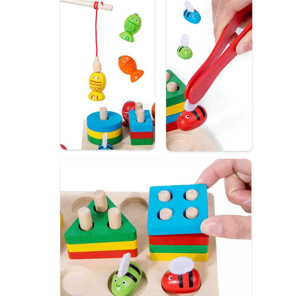 Układanka 3w1 - Pszczółki, Rybki, Kształty