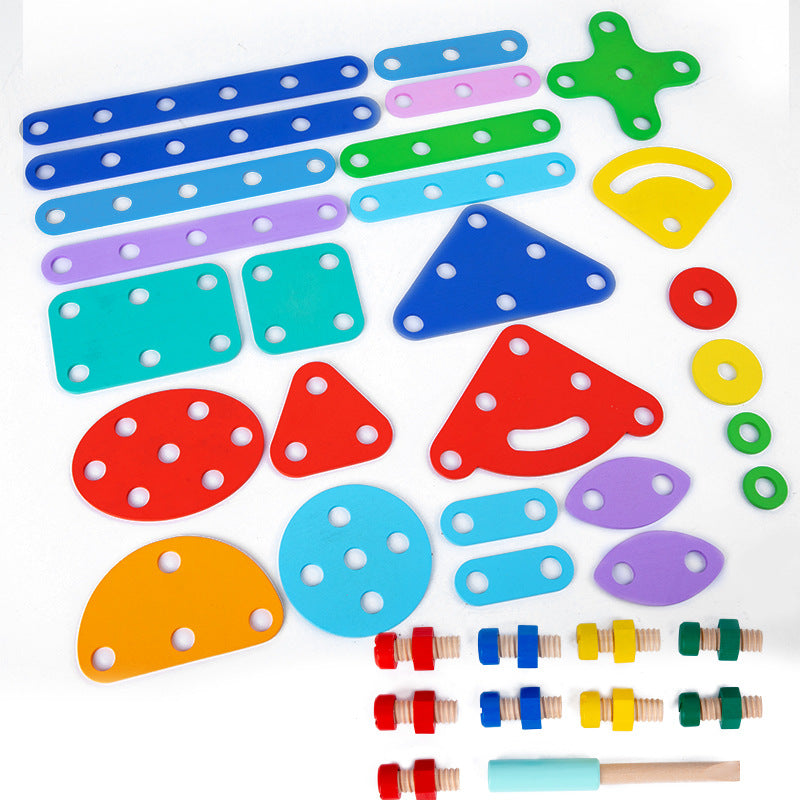 Konstrukcyjne Klocki Drewniane Montessori