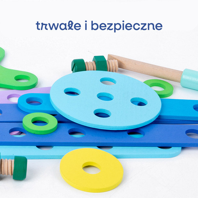 Konstrukcyjne Klocki Drewniane Montessori