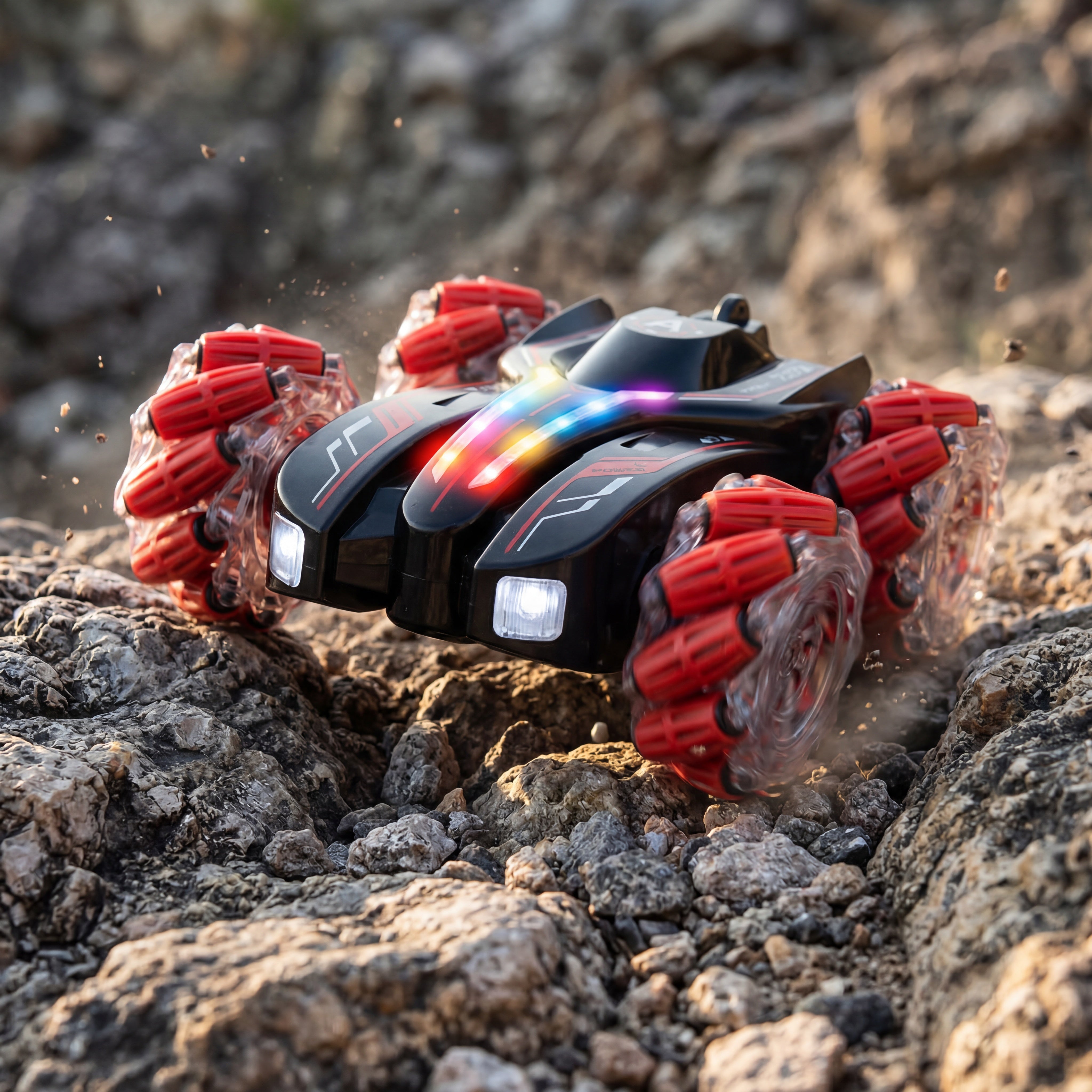 Auto zdalnie sterowane 360° z efektem dymu (PILOT + KONTROLER NA NADGARSTEK)