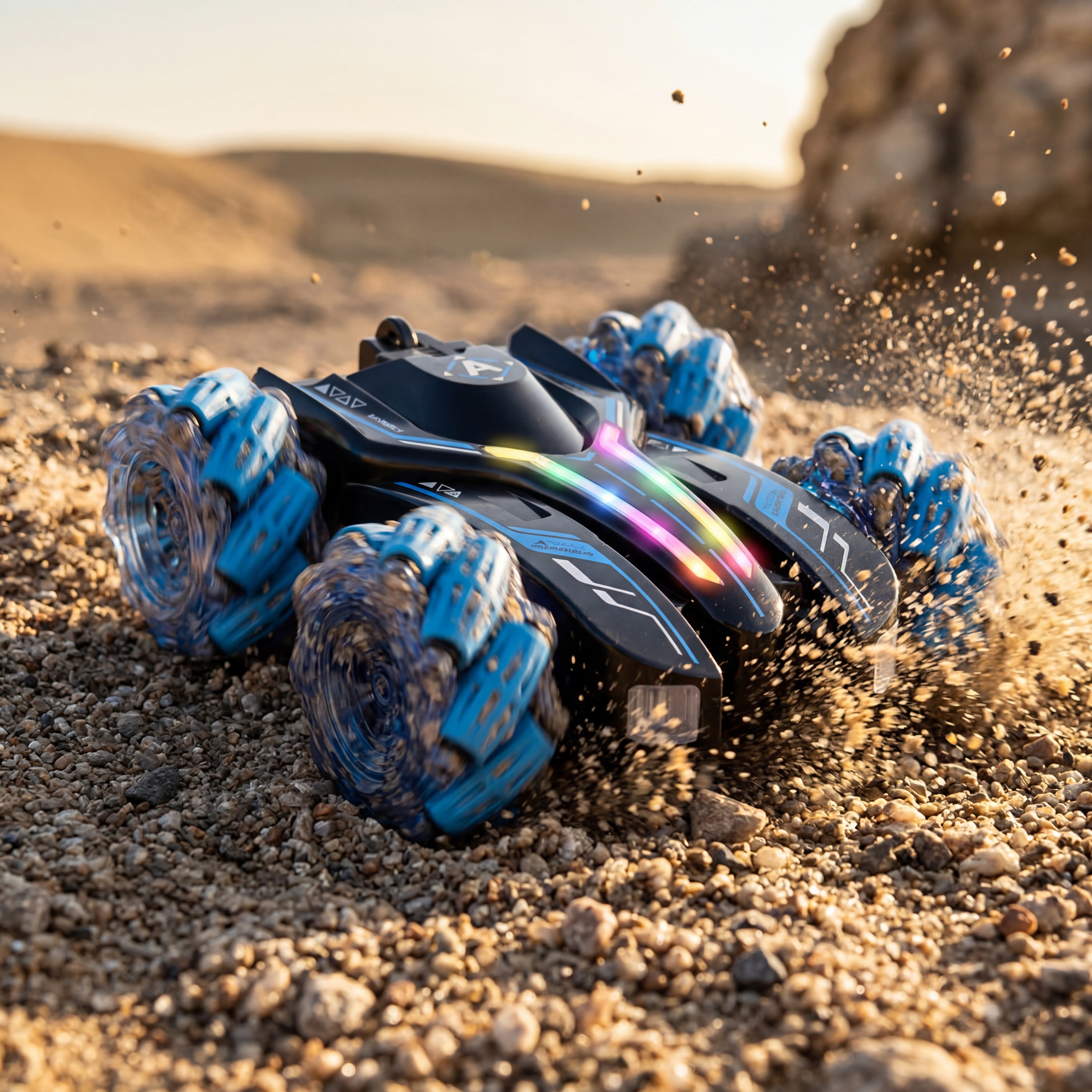 Auto zdalnie sterowane 360° z efektem dymu (PILOT + KONTROLER NA NADGARSTEK)