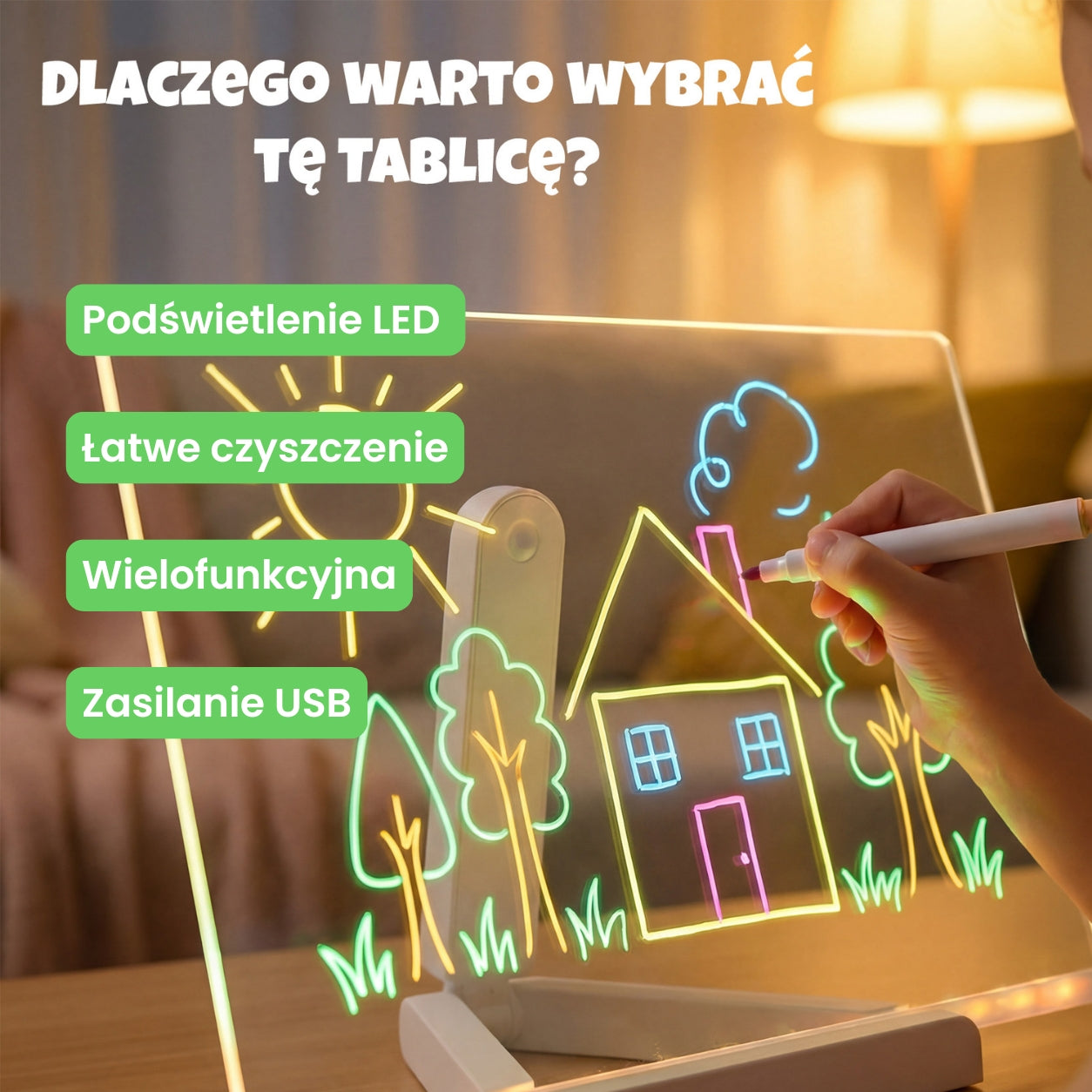 GlowBoard - Świecąca Tablica LED XXL do Rysowania