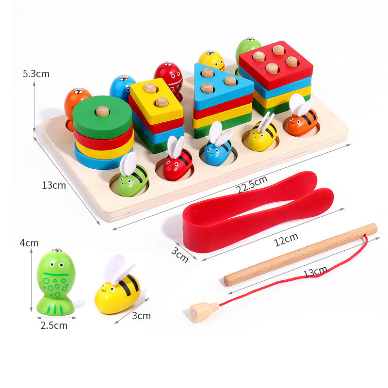 Układanka 3w1 - Pszczółki, Rybki, Kształty