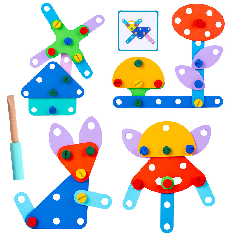 Konstrukcyjne Klocki Drewniane Montessori