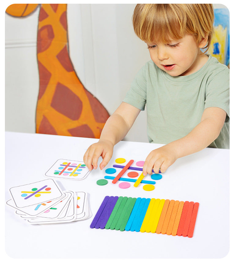 Kołka i patyczki - drewniana układanka