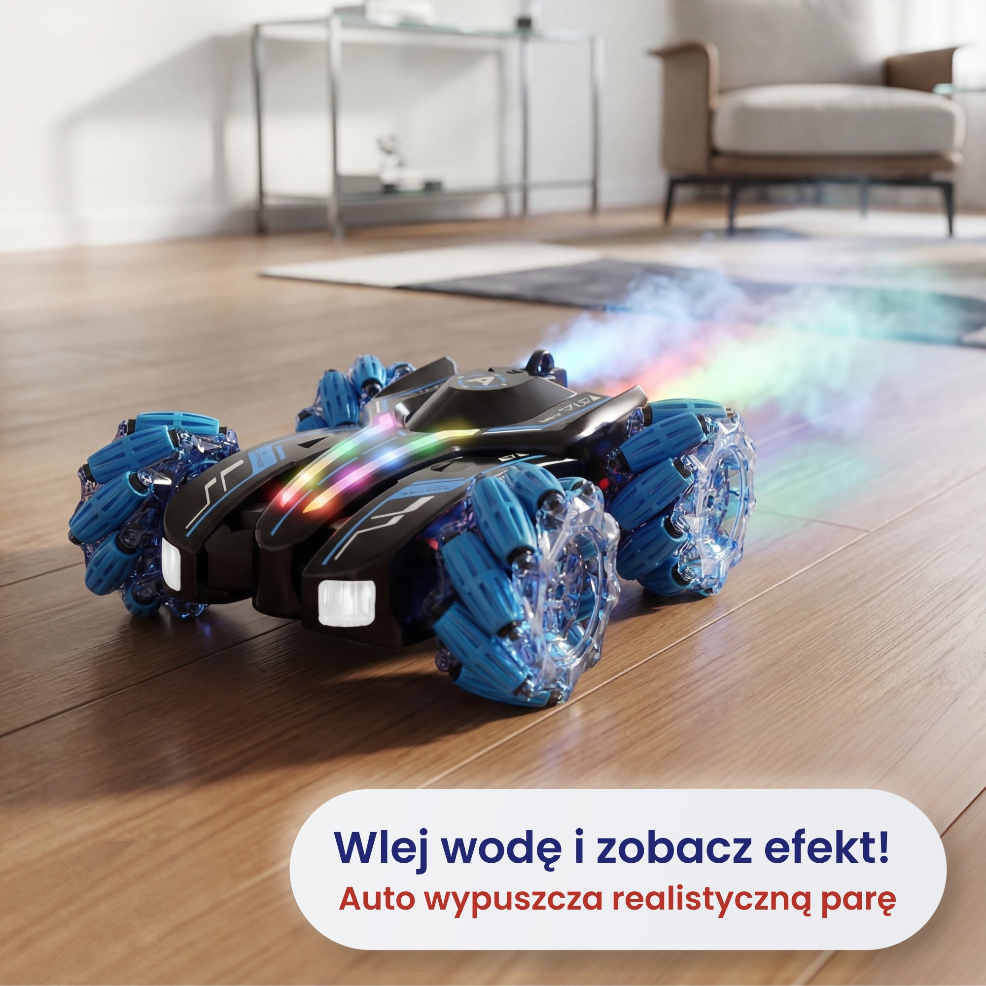 Auto zdalnie sterowane 360° z efektem dymu (PILOT + KONTROLER NA NADGARSTEK)