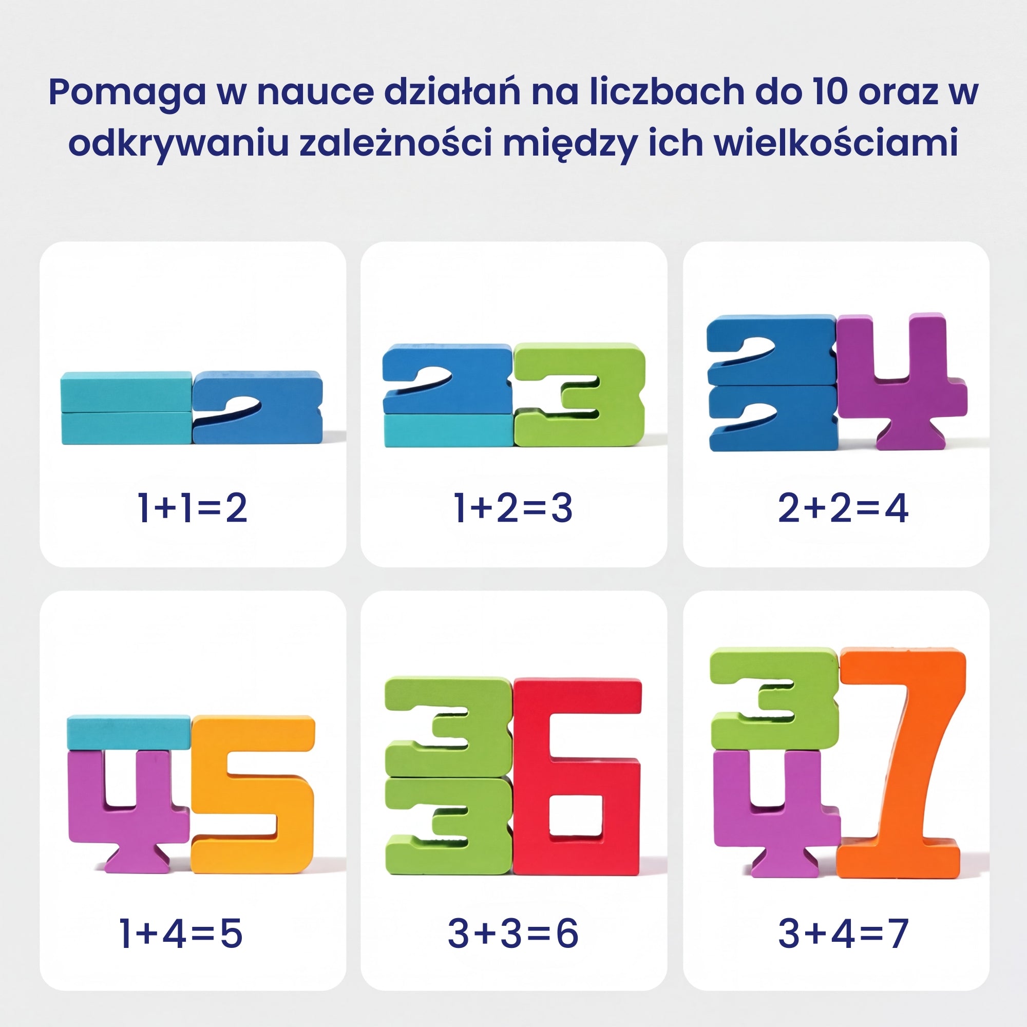 Drewniane Klocki Matematyczne - do Nauki Liczb i Liczenia