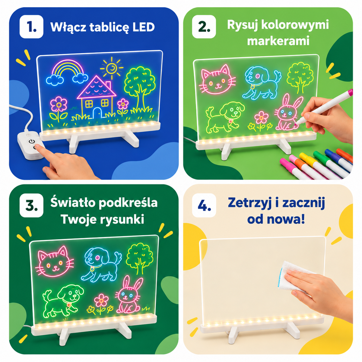GlowBoard - Świecąca Tablica LED XXL do Rysowania
