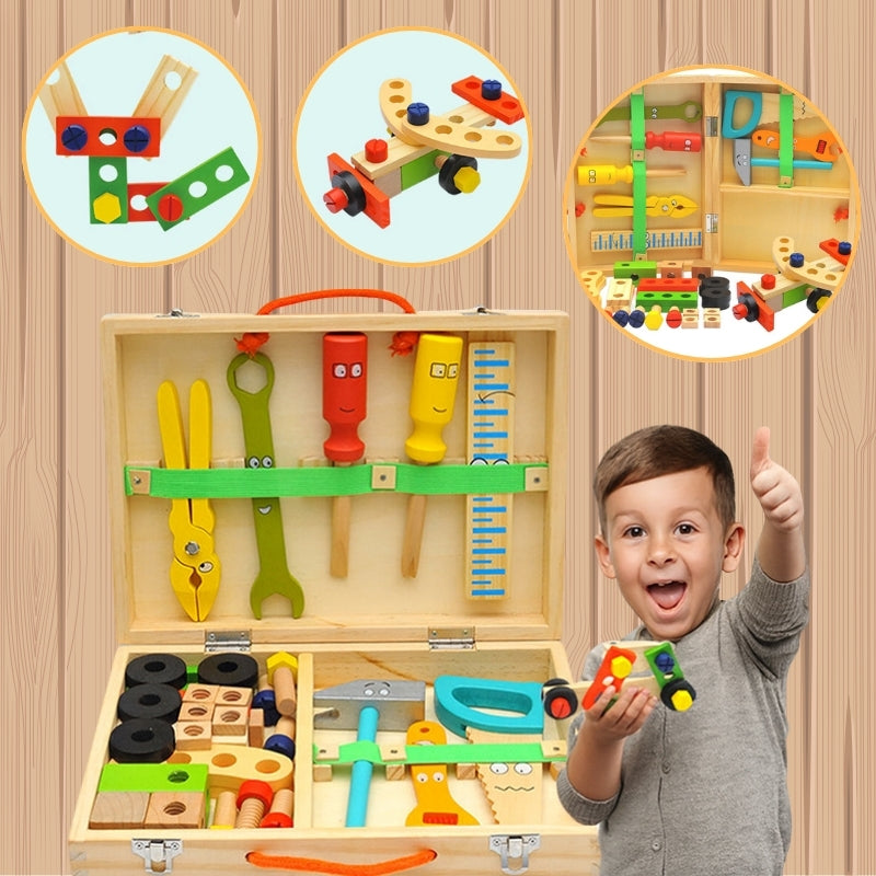 Drewniana Skrzynia z Narzędziami