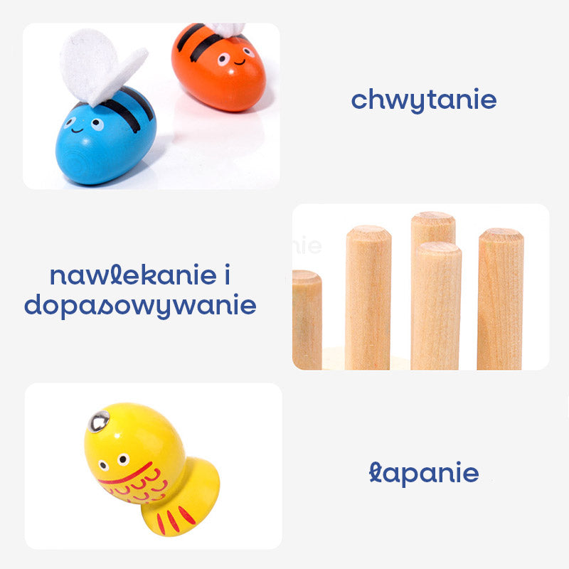 Układanka 3w1 - Pszczółki, Rybki, Kształty