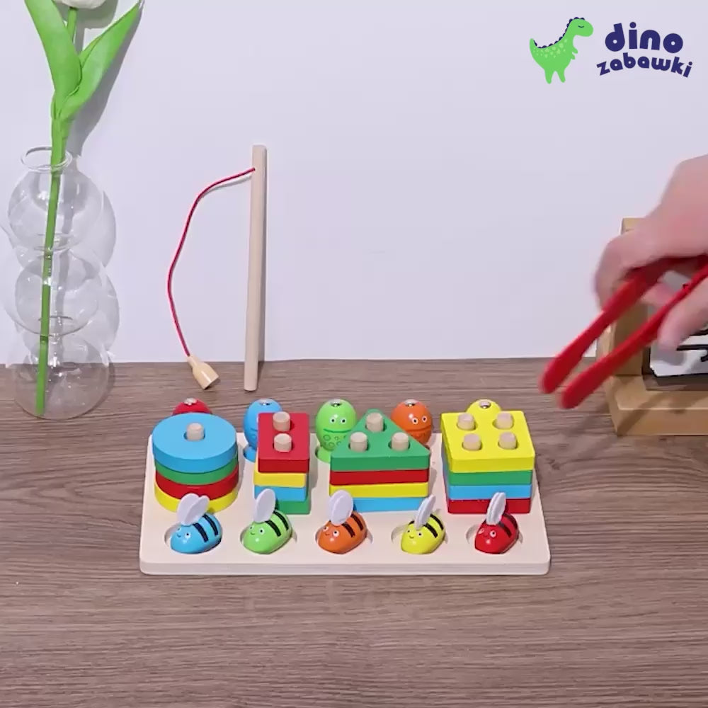 Załaduj wideo: Układanka 3w1 - Pszczółki, Rybki, Kształty