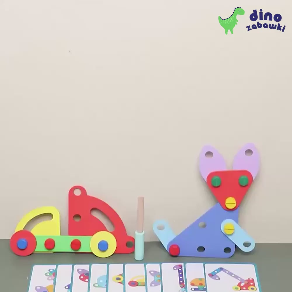 Załaduj wideo: Konstrukcyjne Klocki Drewniane Montessori