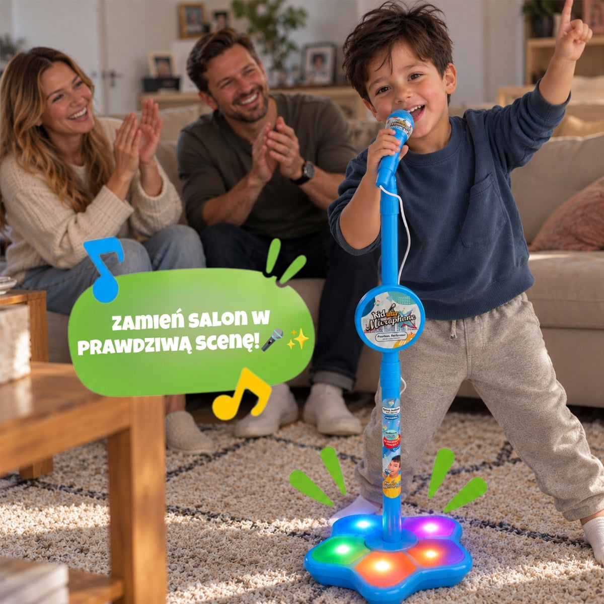 Mikrofon Karaoke ze Stojakiem i AUX