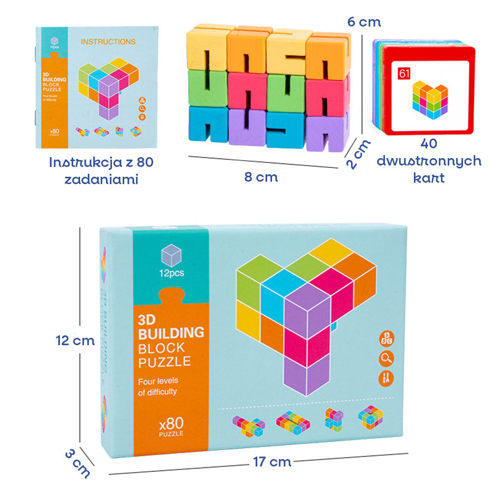 Drewniana układanka 3D