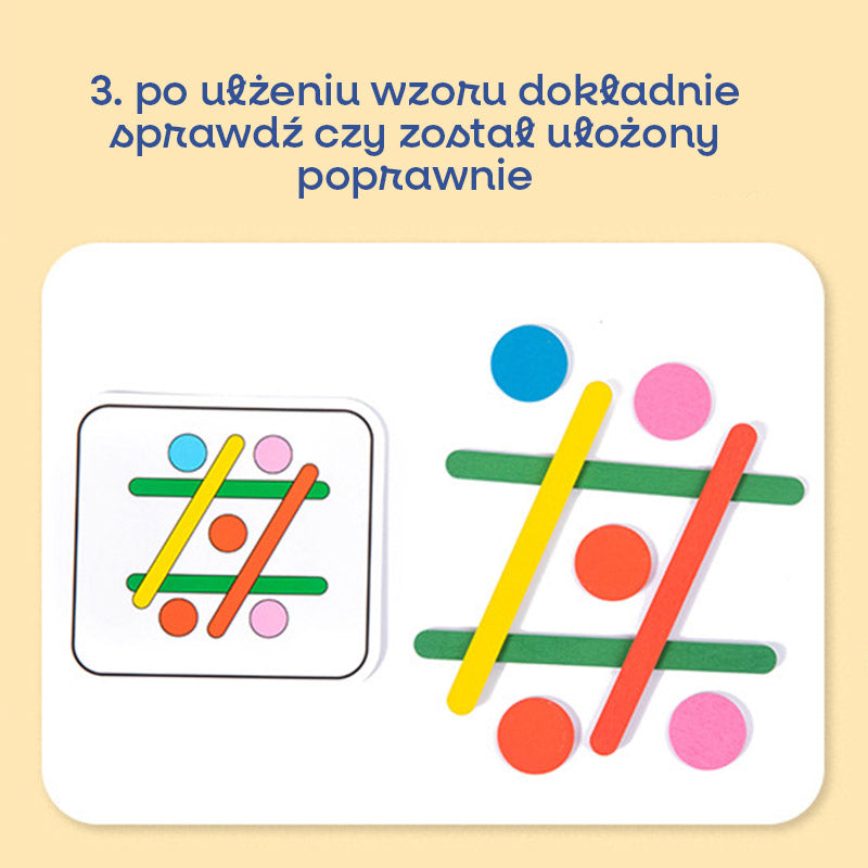 Kołka i patyczki - drewniana układanka