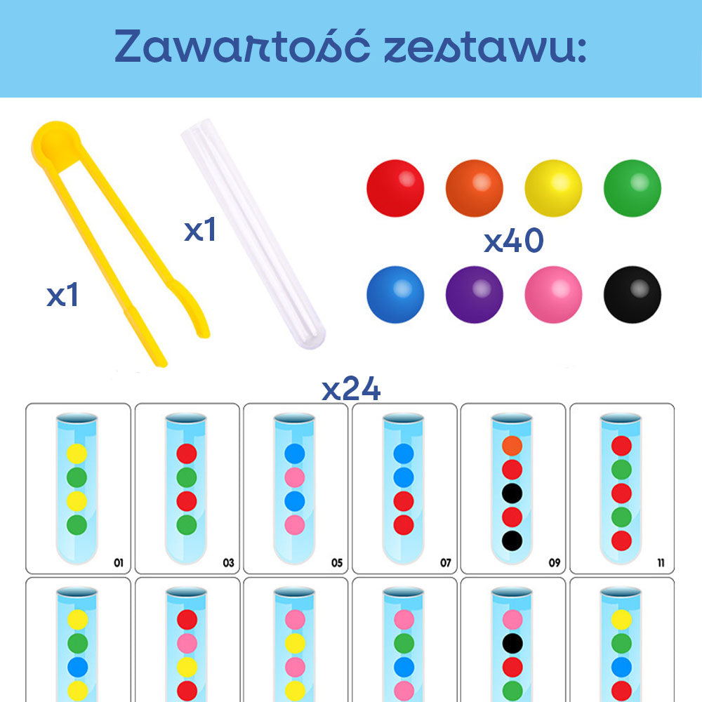 Probówki - Gra w układanie kolorów